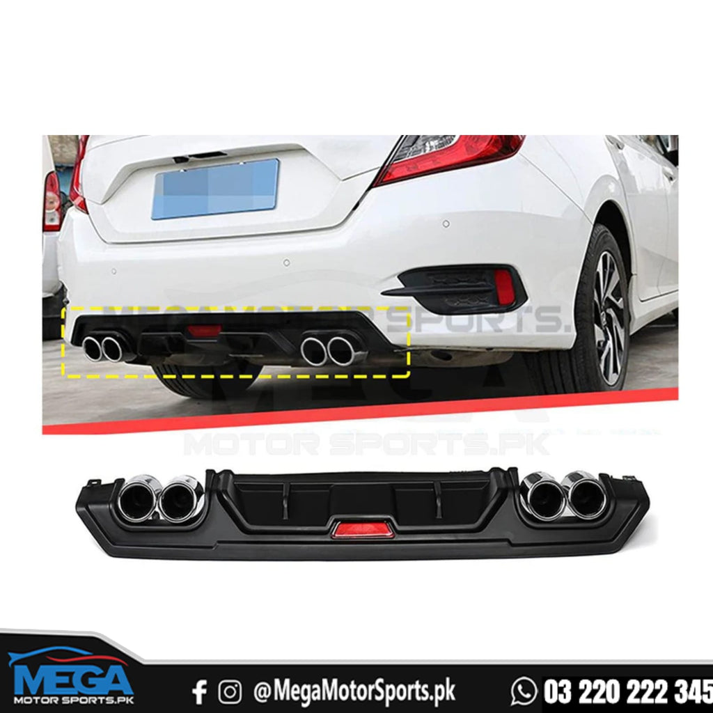 Honda Civic X Kantara Style Diffuser - Dual Exhaust