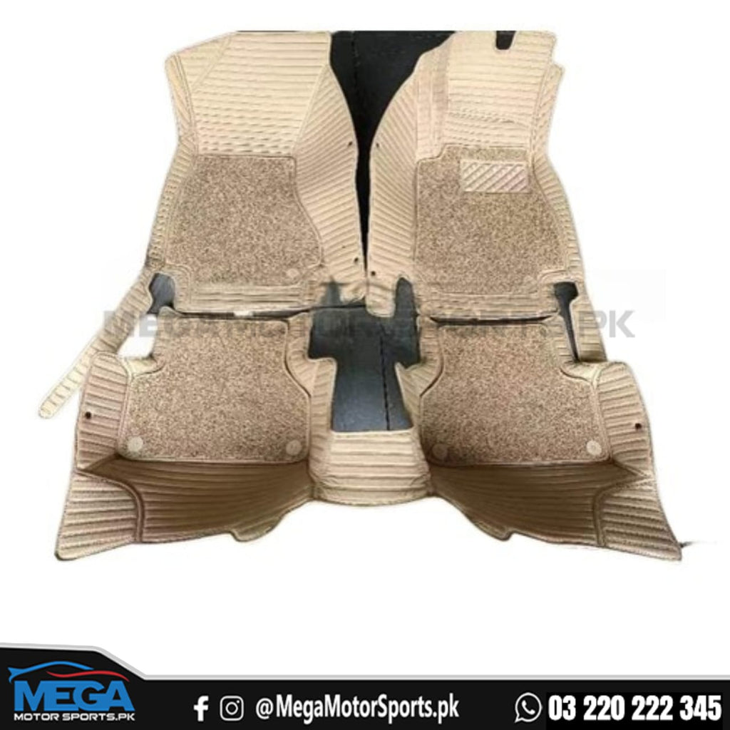 Audi A5 9D Floor Mats Horizontal Stitch Beige With Beige Grass 2016-2020
