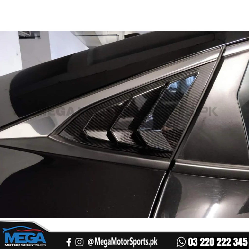 Honda Civic X Carbon Fiber Quarter Louver Trim