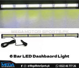 6 Bar LED Long Dashboard Light - White & Police (Blue & Red)