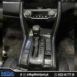 Honda Civic X Carbon Fiber Console Panels Trim 2016 - 2021