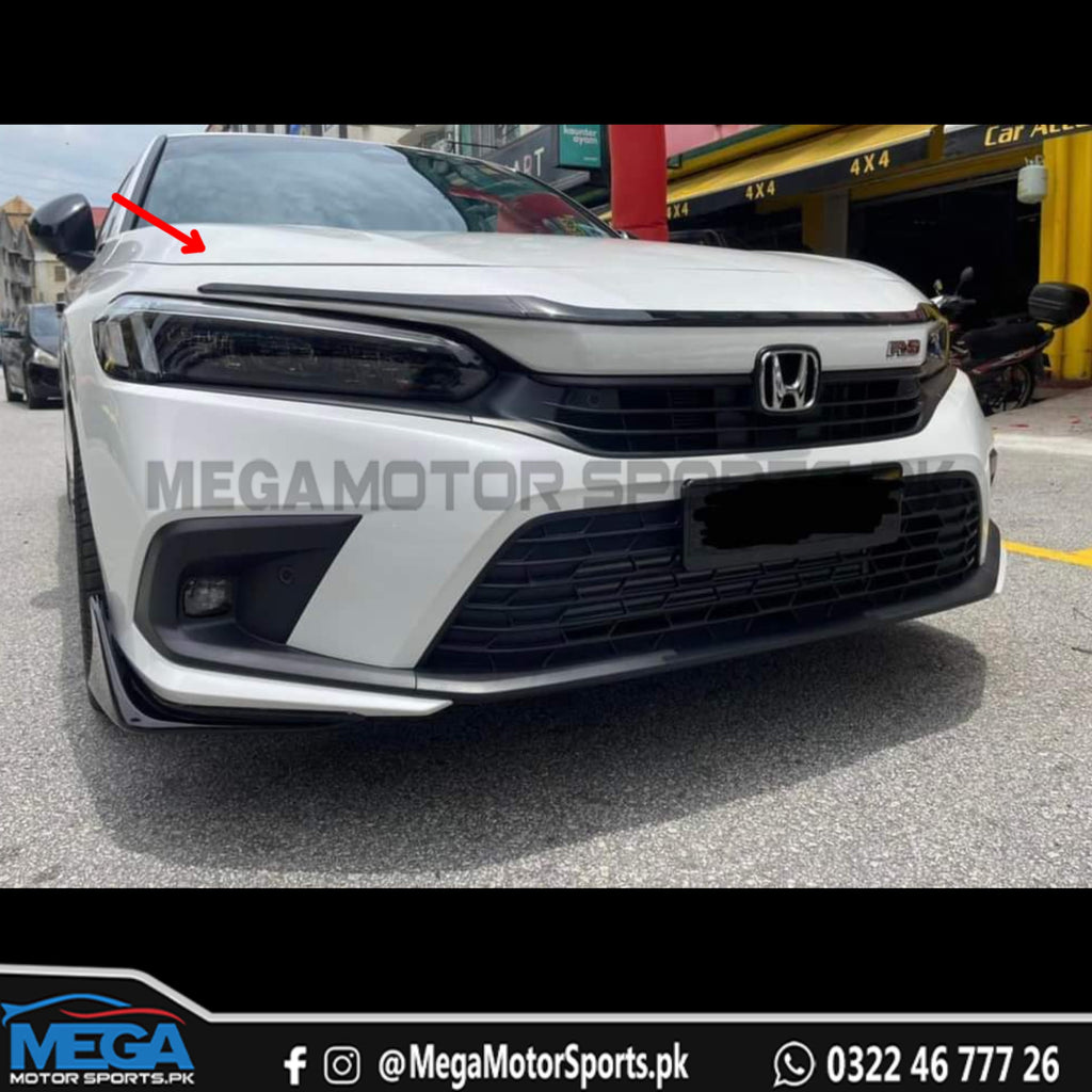 Honda Civic 2022+ Carbon Fiber Front Grill Nose Trims 3 Pcs