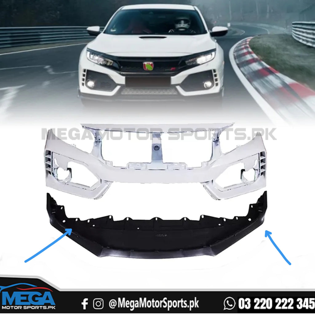 Civic X Type R Front Bumper Lip Only (Seperatly)