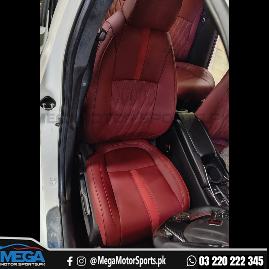 Honda Civic X Seat Covers / Poshish Mega Comfort Red Burgundy 2016 - 2021