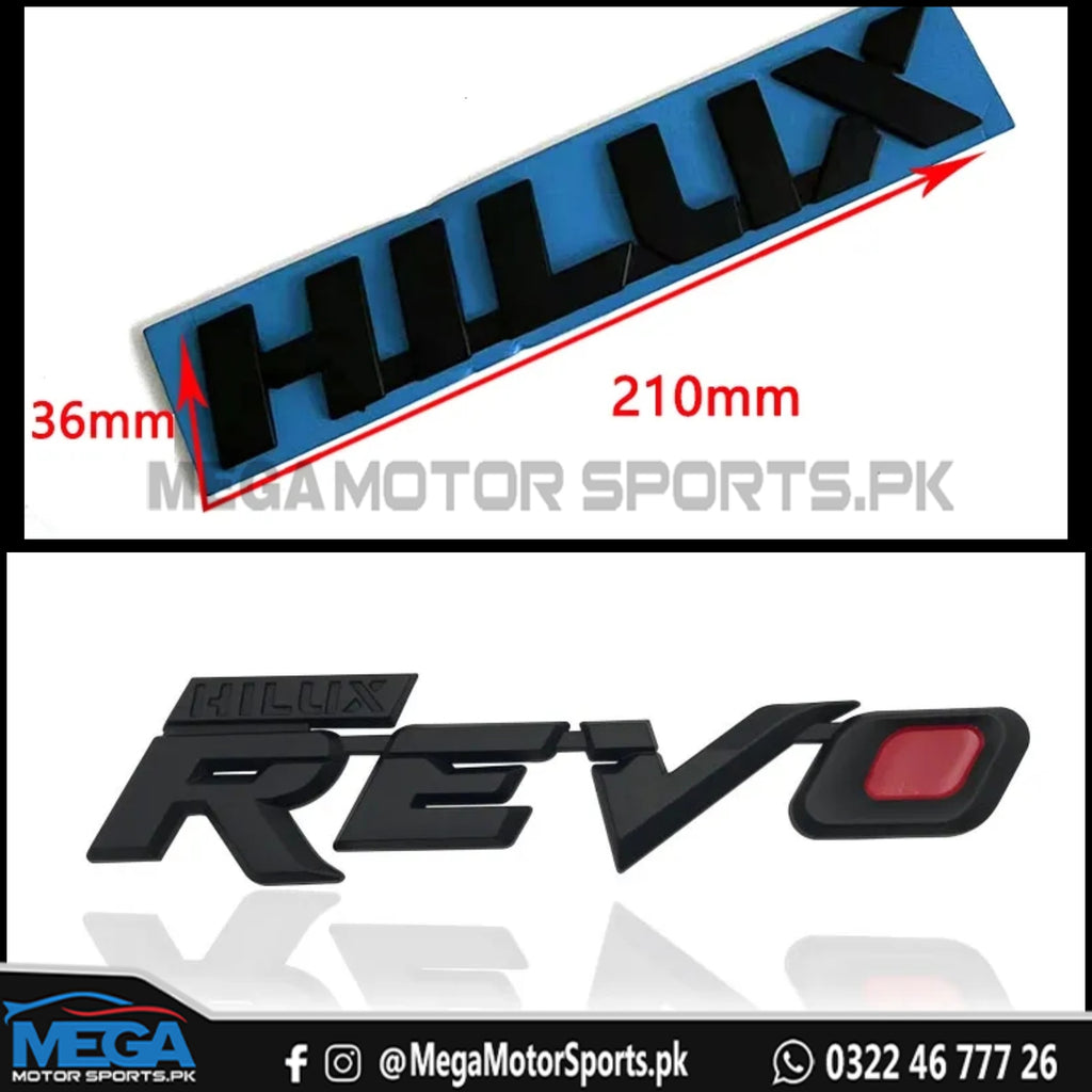 Toyota Hilux Revo V Black Emblems Logo Set
