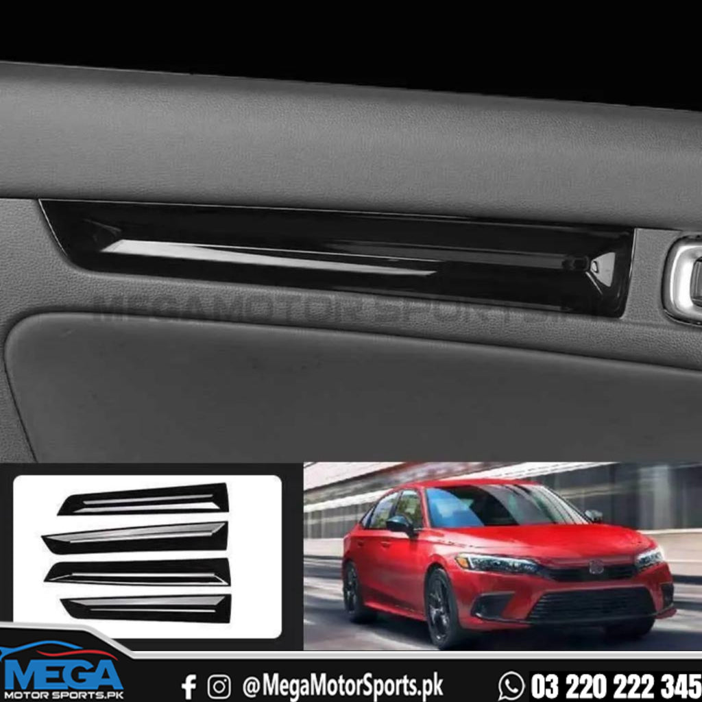 Honda Civic 2022+ Gloss Black Interior Door Strips