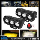 Jeep 3 LED Spot Light Hi/Low Beam Headlight Dual Colour for Fog/ OffRoad/ Hunting