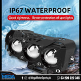 Jeep 3 LED Spot Light Hi/Low Beam Headlight Dual Colour for Fog/ OffRoad/ Hunting