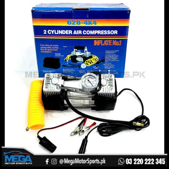 Air Compressor Double Cylinder 12V Car Tyre Inflator / Air Pump Kit