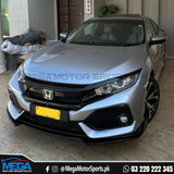 Honda Civic Glossy Black Front Bumper Splitter 3 Pcs 2016 - 2021