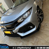 Honda Civic X Carbon Fiber Front Bumper Splitter 3Pcs