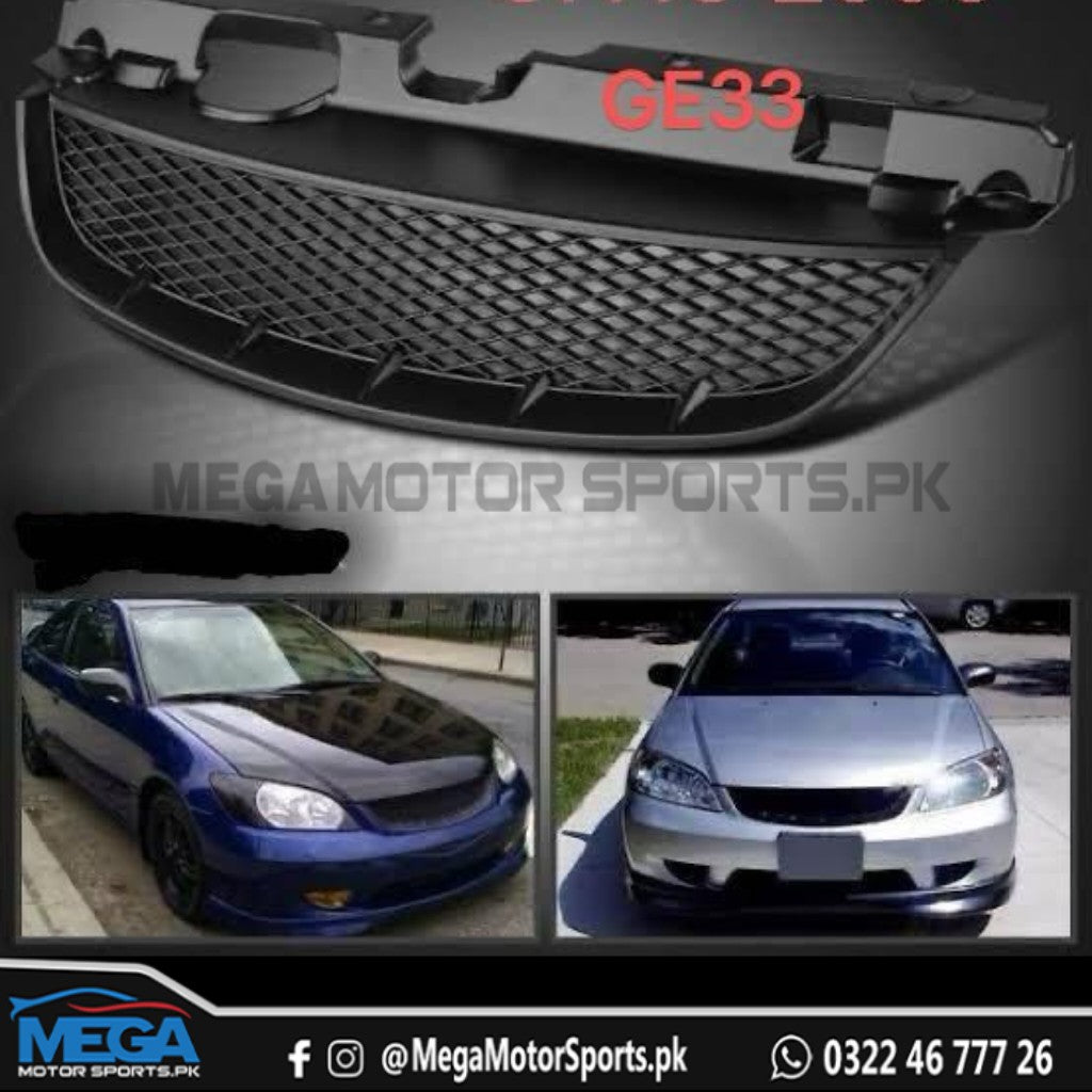 Honda Civic 2003 - 2005 Mesh Grill Plastic