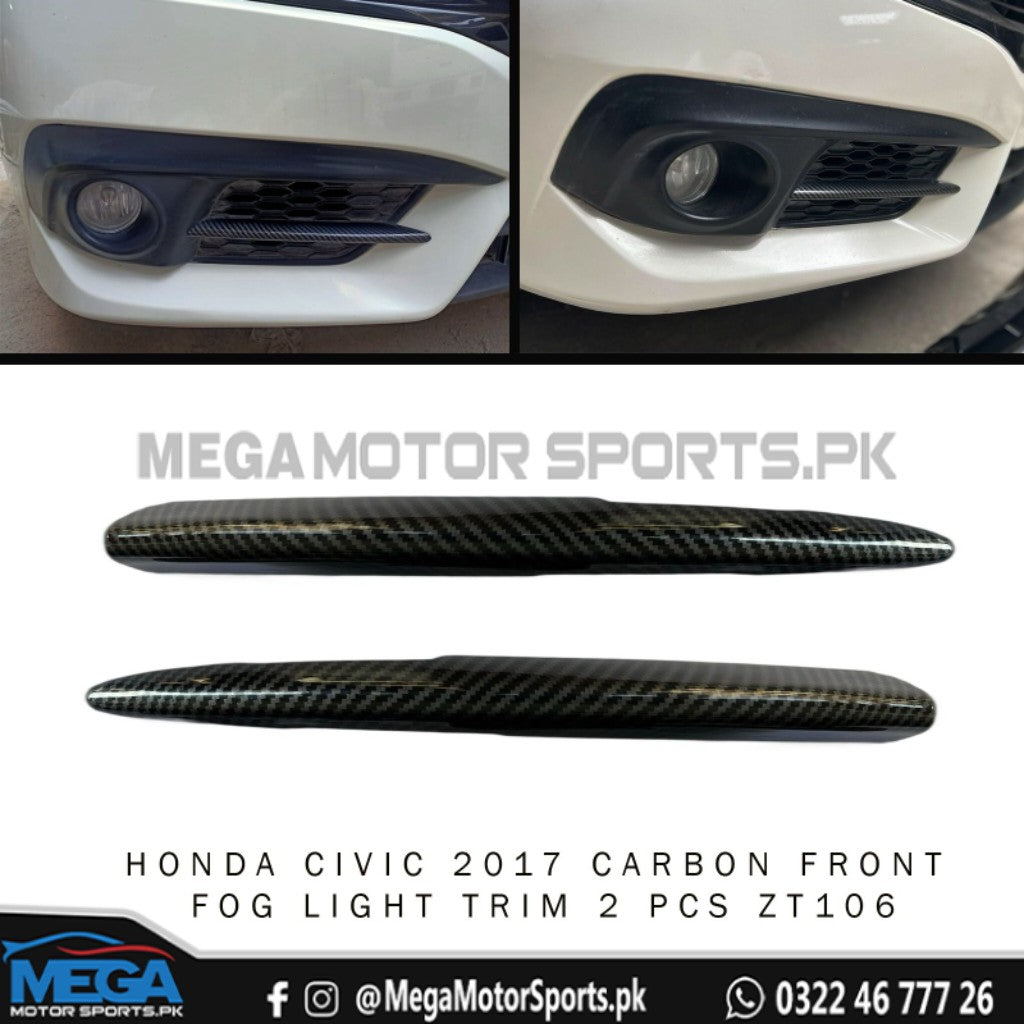 Honda Civic X Front / Back Fog Carbon Fiber Trims Set 2016 - 2021