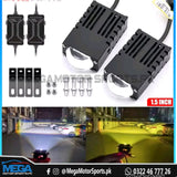 Super Bright LED Mini Projector - White / Yellow (For Grill and Bumper)