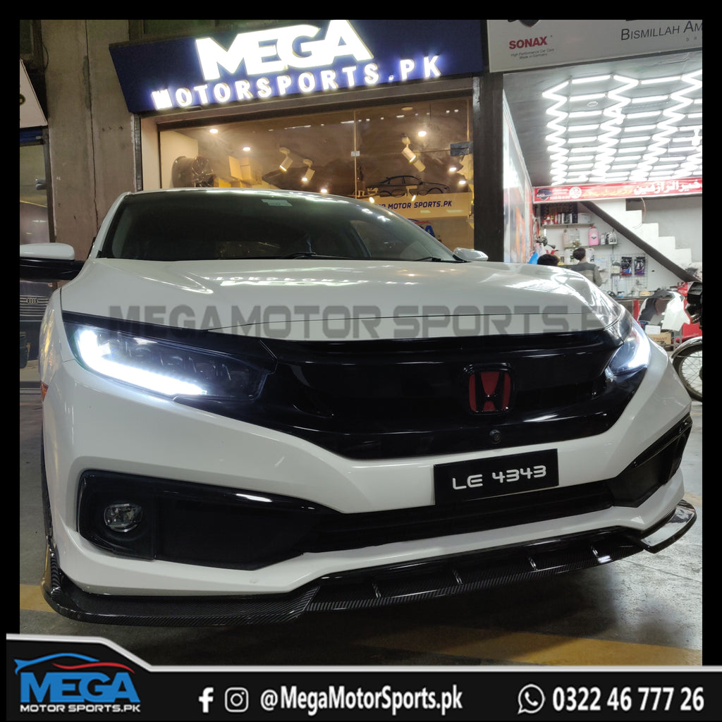 Honda Civic X Front US Facelift Bumper With Piano Black Trims