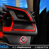 Honda Civic X  Red Dashboard Trims - 5 Pcs