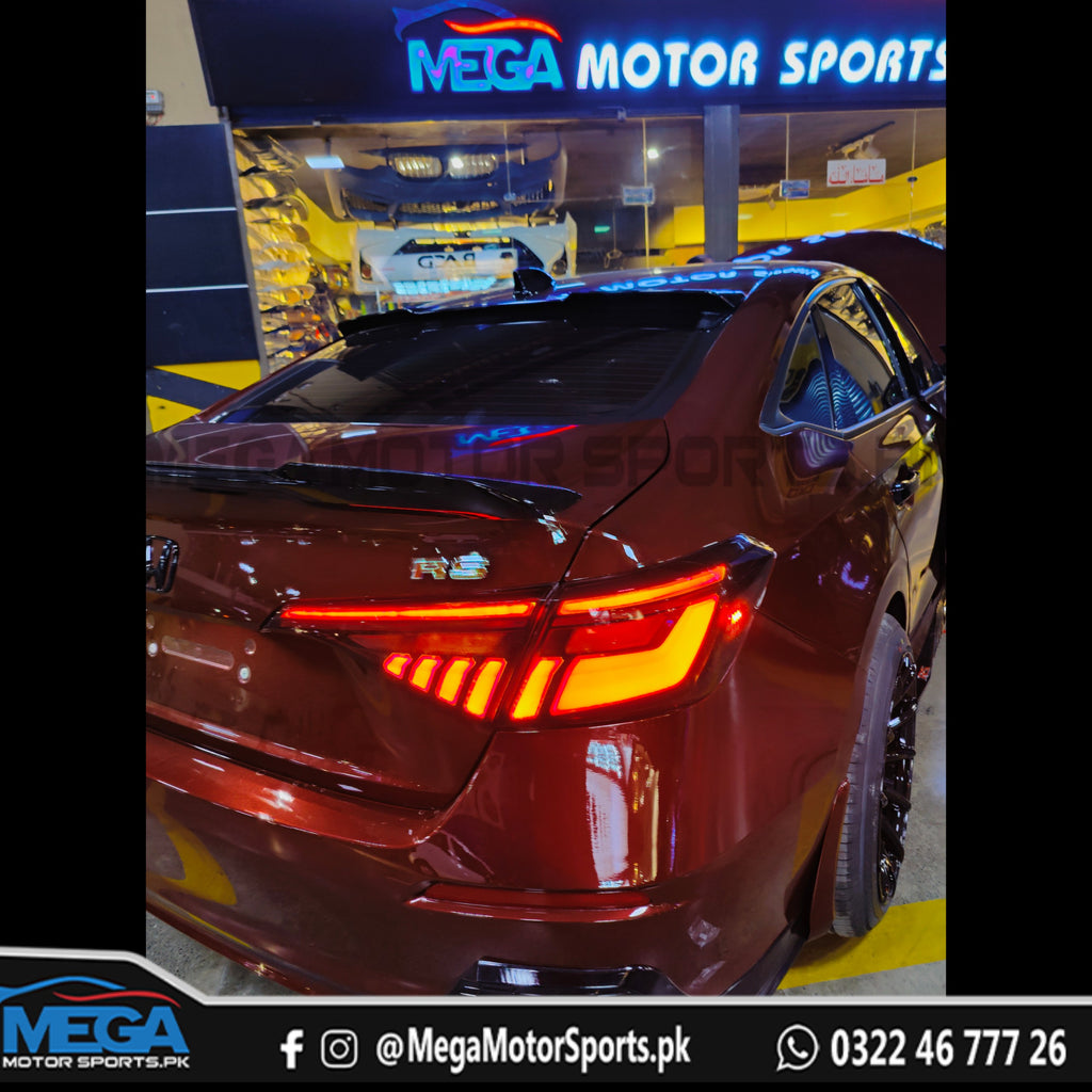 Civic 2022 Audi Style Tail Lights Red Smoke 2022 2023