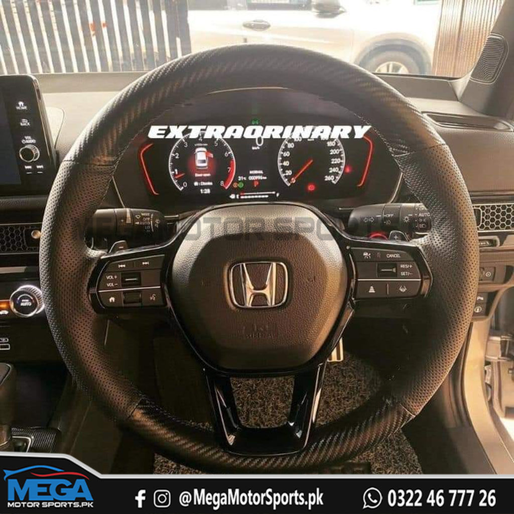 Civic 2022+ OEM Carbon Fiber Steering Cover Leather