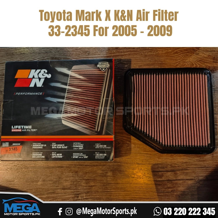 Toyota Mark X K&N Air Filter 33-2345 For 2005 - 2009