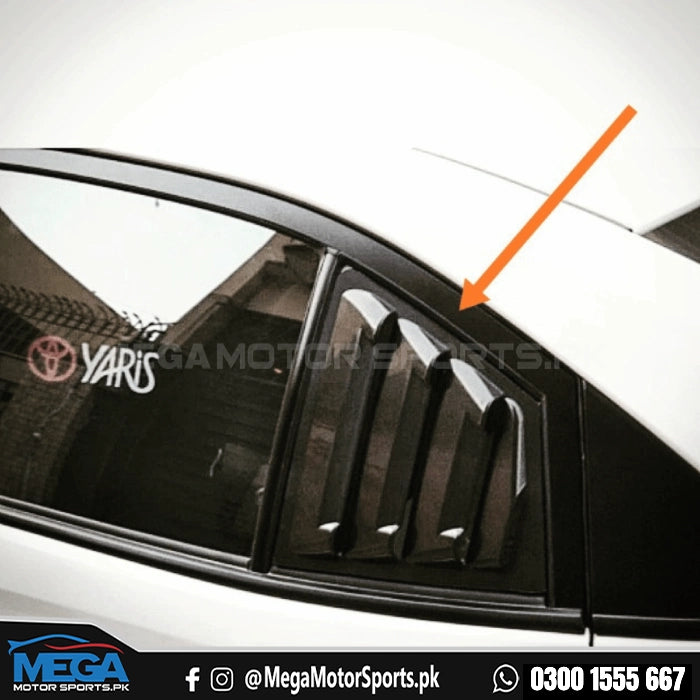 Toyota Yaris Glossy Black Quarter Louvers