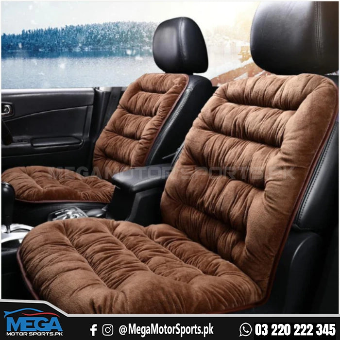 Velvet Brown Soft Cushion Covers for Car Seats Smooth Ultra Comfort Cover 1pc