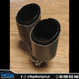 Carbon Fiber + Gloss Black Dual Exhaust Tips V2 (One Pcs)