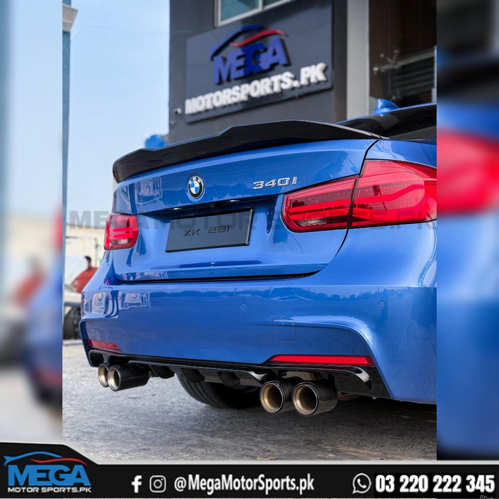 BMW 3 Series F30 M Tech Gloss Black Rear Diffuser