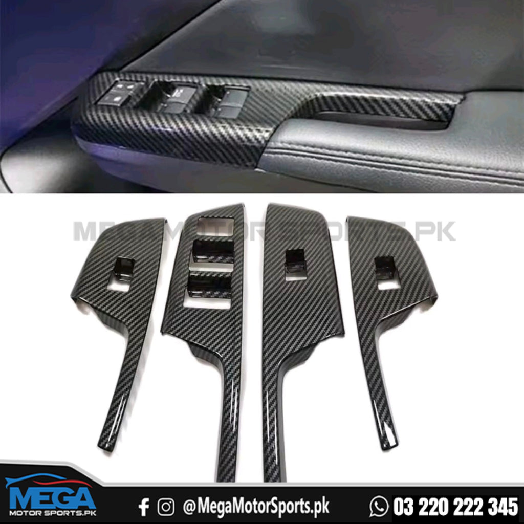 Honda City Carbon Fiber Power Window Trims 2021 - 2026