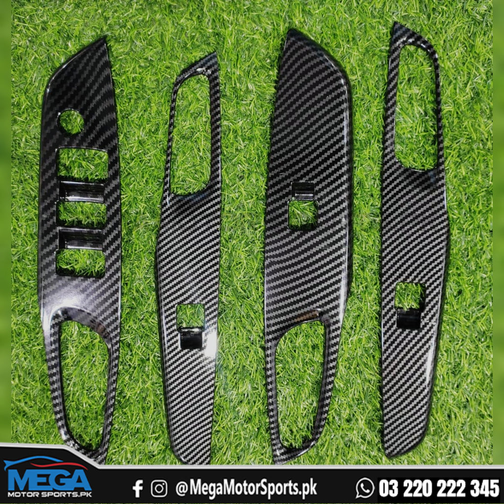 Toyota Yaris Carbon Fiber Power Window Trim 2019 - 2023