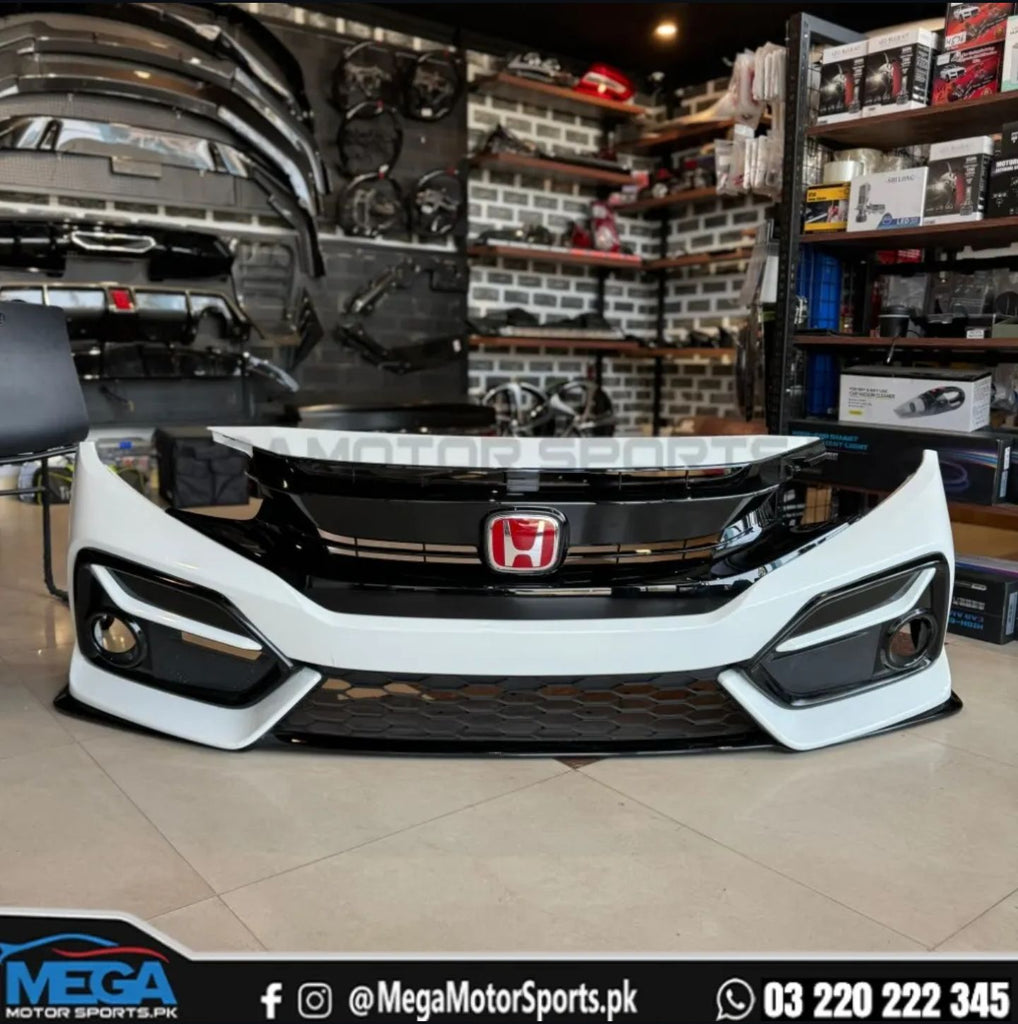 Honda Civic X Facelift Front SI Bumper V2 For 2016 - 2021
