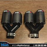 Akrapovic Dual Exhaust Tips Carbon + Gloss Black