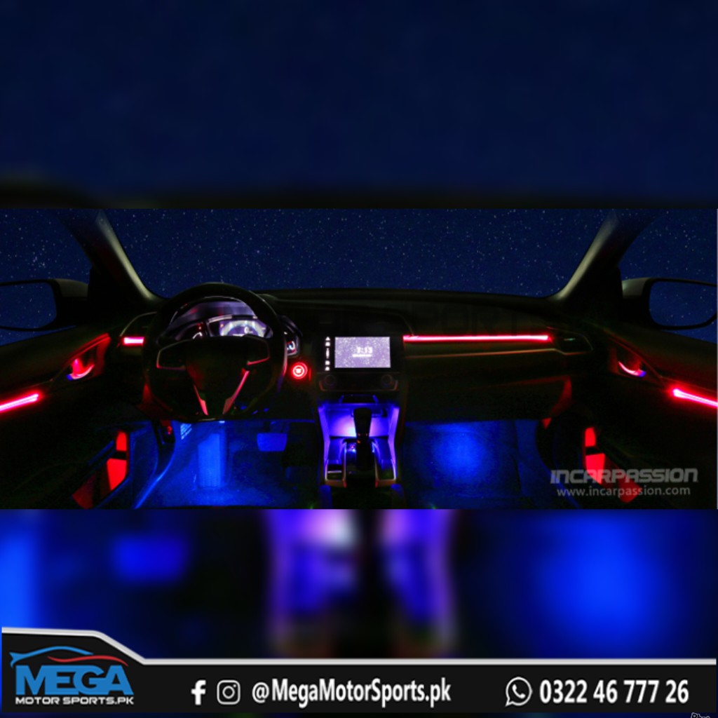 Honda Civic X Gloss Black Interior Ambient Lighting For 2016-2021