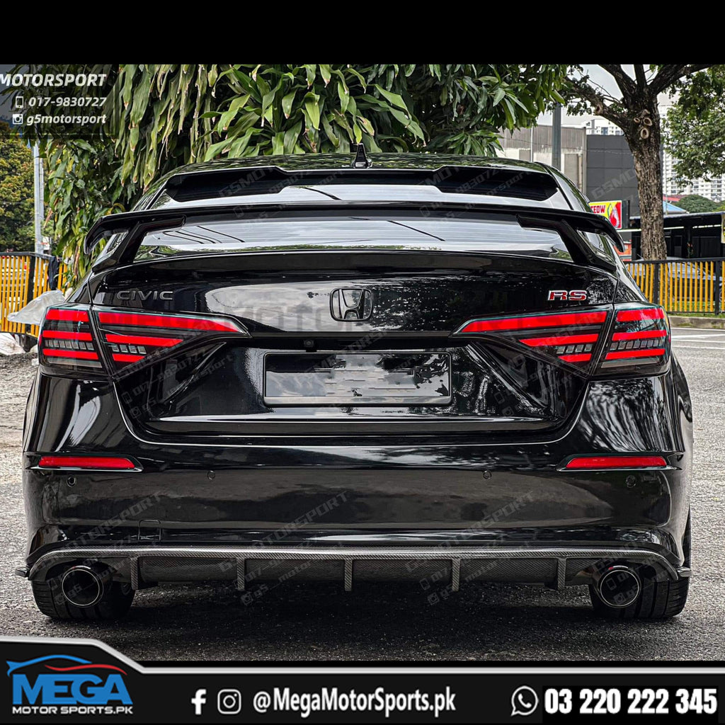 Civic 2022+ JDM Style Carbon Fiber Rear Bumper Diffuser 11 Gen