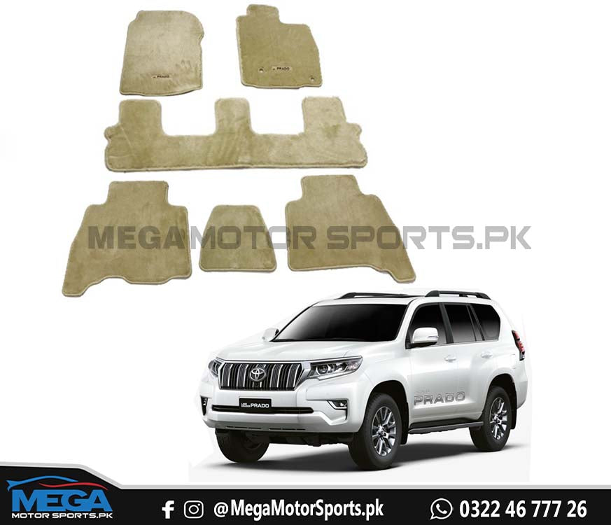 Toyota Prado Velvet Twist Fiber Floor Mats - Beige