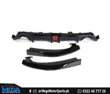 Honda Civic X Glossy Black Lip Diffuser - 3 Pcs - With Brake Light LED