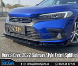 Honda Civic Type R Style Carbon Fiber Front Splitter For 11th Gen 2022 2023