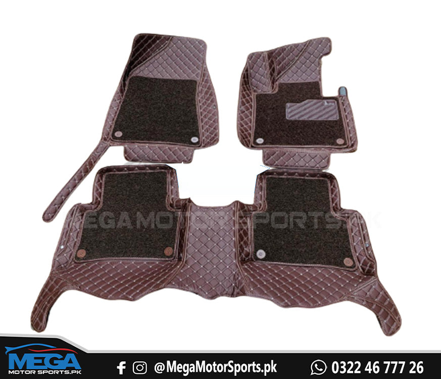 Hyundai Tucson 9D Diamond Floor Mats Coffee With Coffee Grass 2020-2021