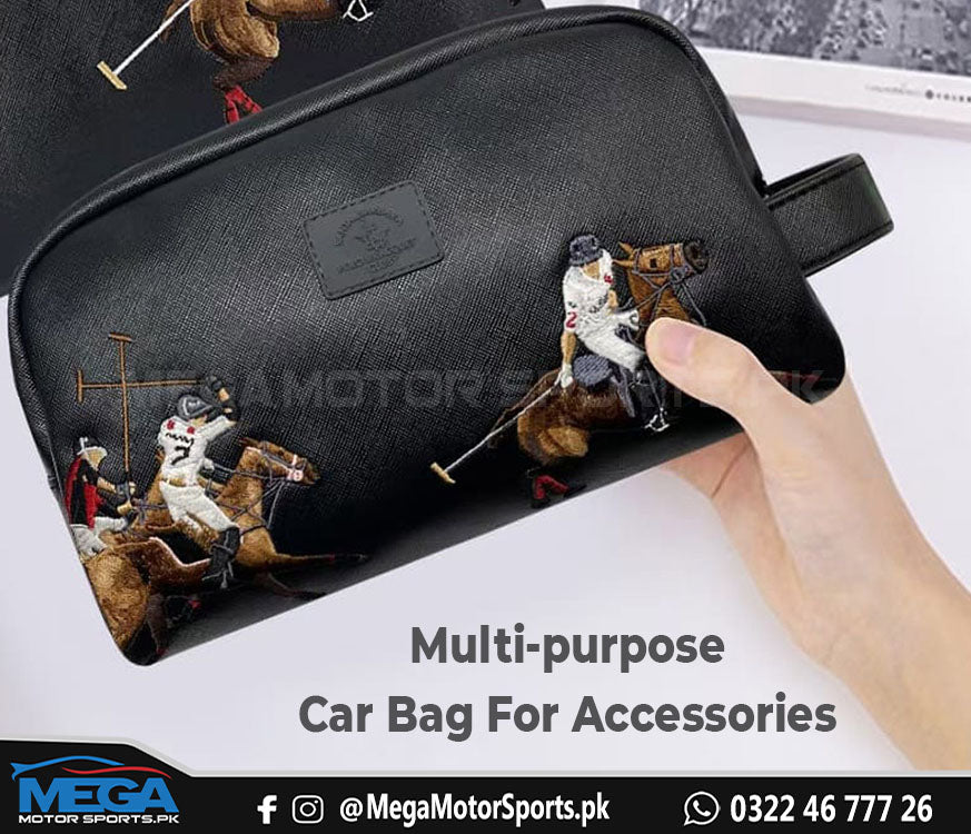 PU Leather Polo Car Utility Bag For Accessories - Travel Bag