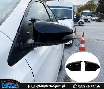 Toyota Corolla Glossy Black Batman Style Side Mirror Covers For 2014 - 2022