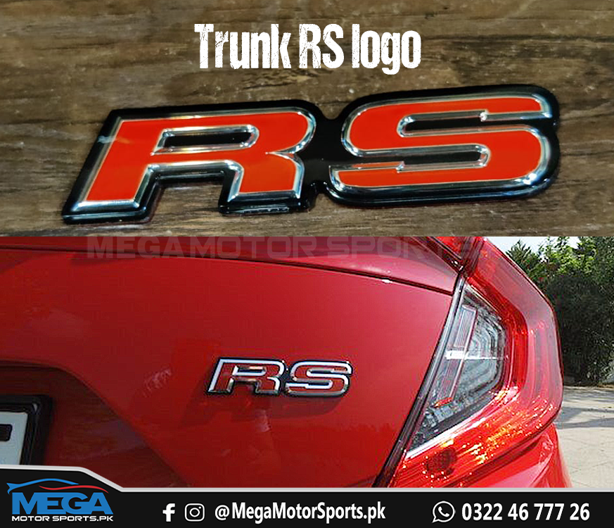 Honda Civic X Trunk RS Logo / OEM RS Logo For 2016 - 2021