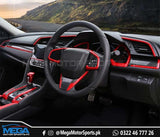 Honda Civic X  Red Dashboard Trims - 5 Pcs