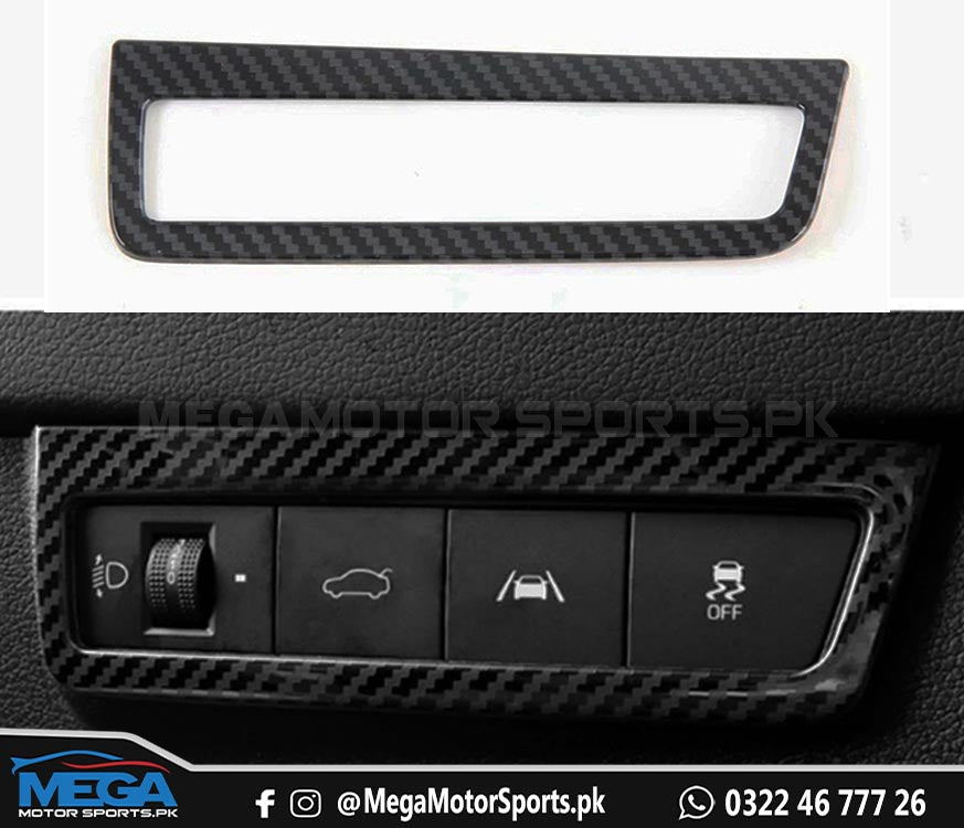 Hyundai Sonata Carbon Fiber Lights Switch Button Frame Trim For 2021 2022