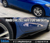 Honda Civic 2022 Glossy Black Aero Style Side Skirts For 11th Gen 2022 2023