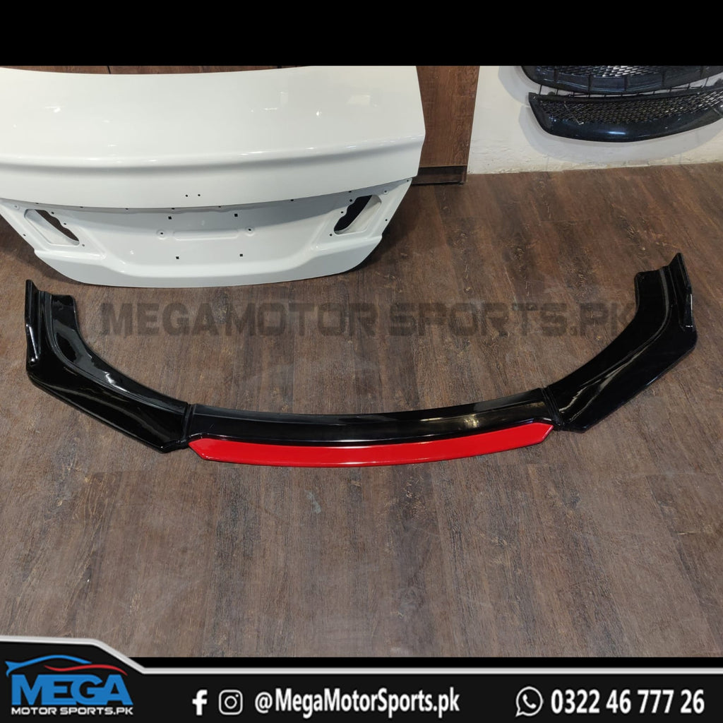 Honda Civic Glossy Black Front Bumper Splitter V1 (One Pc) For Models 2016 - 2021