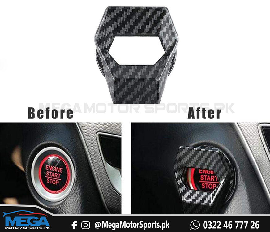 Car Engine Push Start/Stop Ring Cover - Carbon Fiber