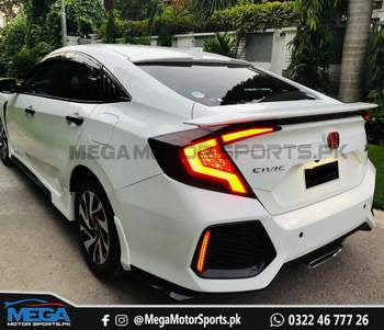 Honda Civic X Smoke Matrix Style Tail Lights 2016-2021