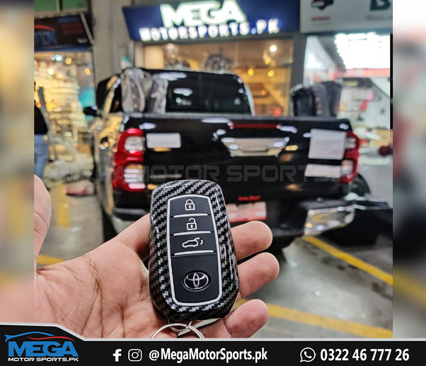 Toyota Hilux Revo Carbon Fiber Key Fob / Key Cover - New Style For 2016 - 2022