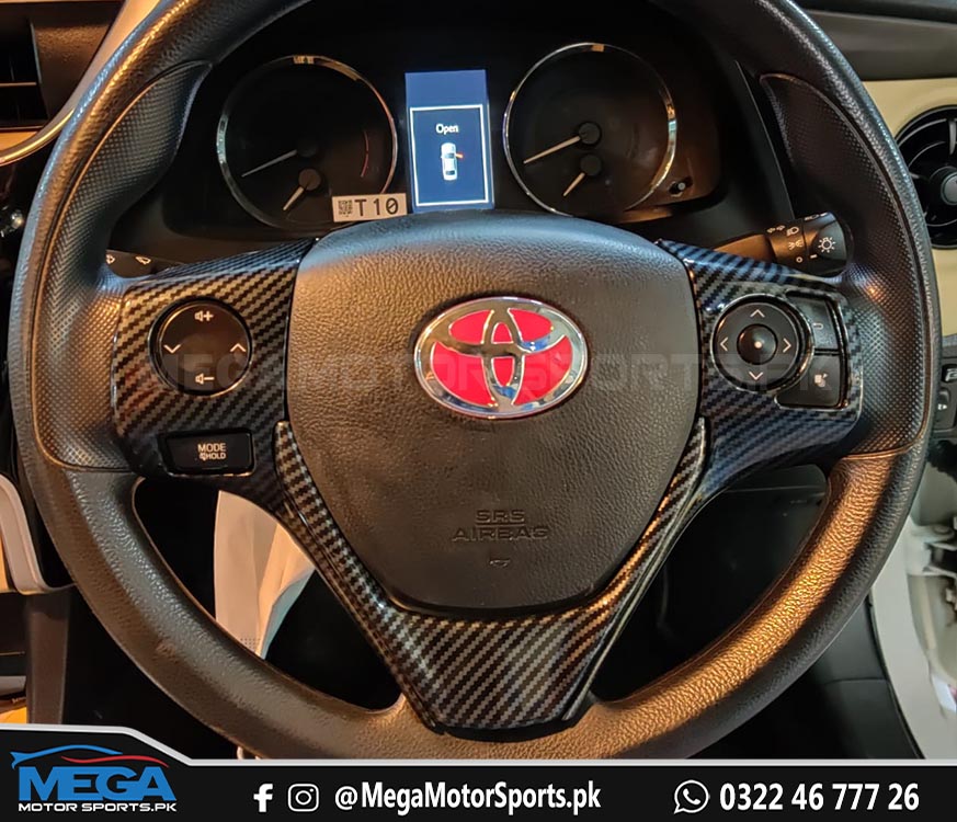 Toyota Corolla Carbon Fiber Multimedia Buttons Trim For 2014 - 2021