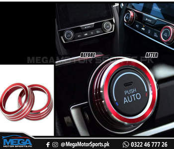 Honda Civic X Climate Control Red Ring Trims