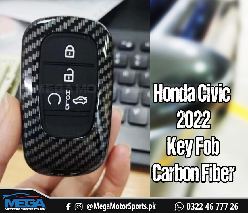 Honda Civic 2022 4 Button Carbon Fiber Key Fob / Key Cover For 11th Generation 2022 2023